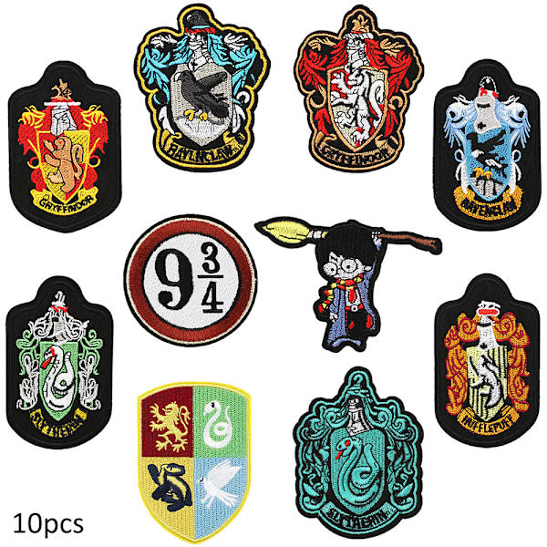 10 stk. Harry Potter Broderede Strygemærker DIY Sy Applikation Reparations Tøj 10PCS