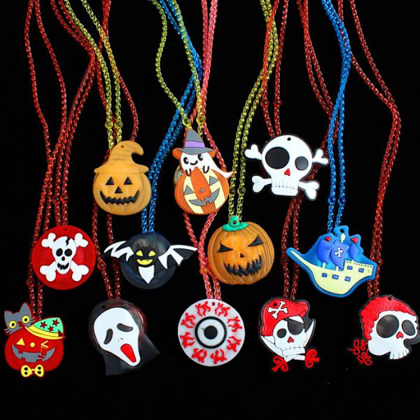 12 stk. Halloween LED Glødende Halskæde Vedhæng Lang Lysende 12PCS