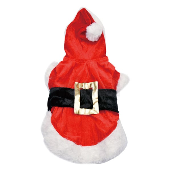 Jultomte Kostym för Katt Valp Hund Festkläder Varm Outfit Vinterkläder A XS