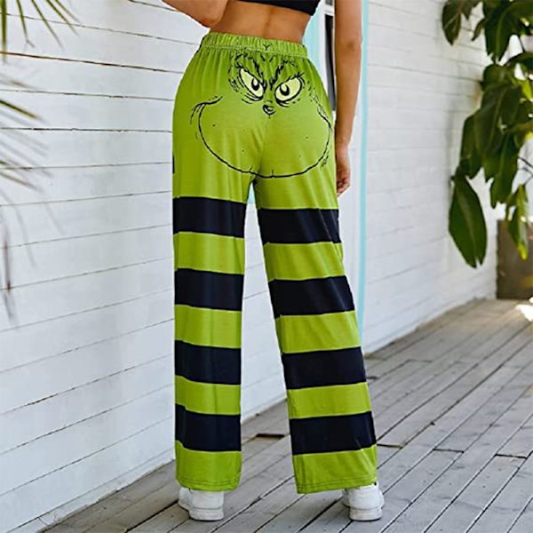 Dam Jul Grinch Randiga Pyjamasbyxor Nattkläder 3XL