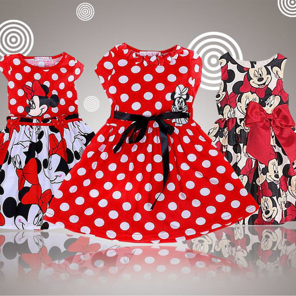 Kid Baby Girls Tecknad Minnie Mouse Bowknot Princess Dress Party A 120cm
