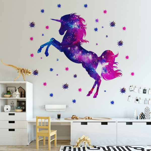 Unicorn Väggdekaler Sovrumsdekaler Fönsterdörrdekor DIY Art