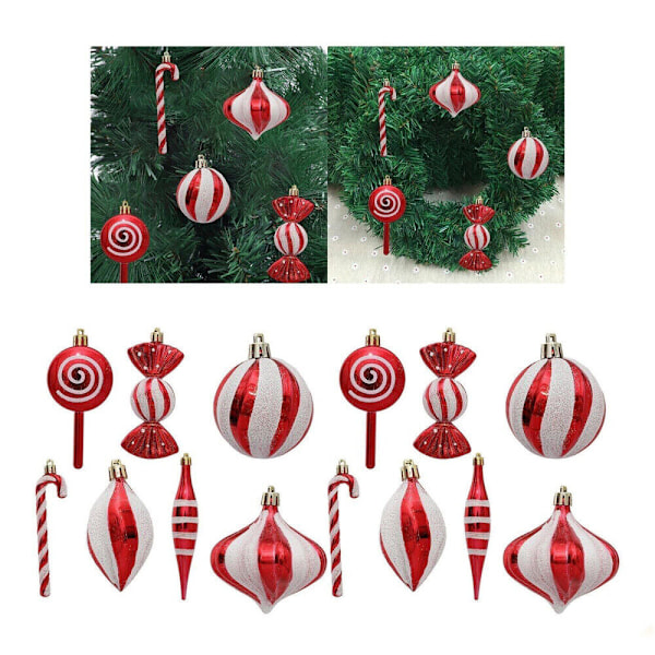 1 st julgranskulor Flerfärgade Julhängande Trädberlocker Julgransprydnader Boll Hemfest Dekoration Present Nyår 14PCS