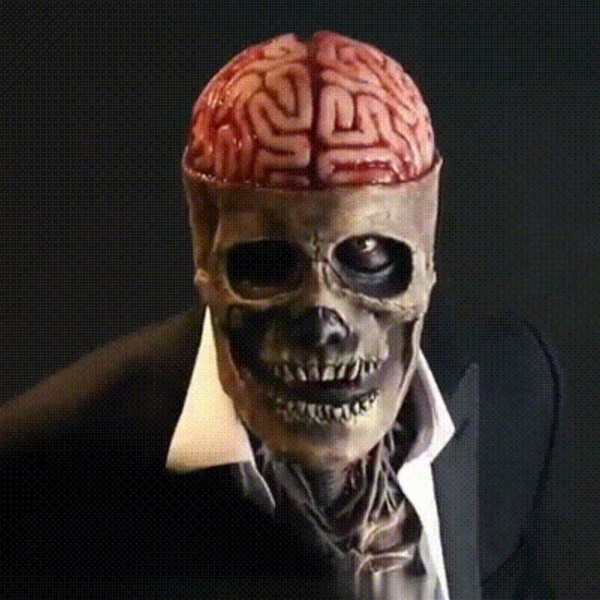 Halloween Cosplay Helhuvud Skalmask Skeleton Latex Huvudbonader grey