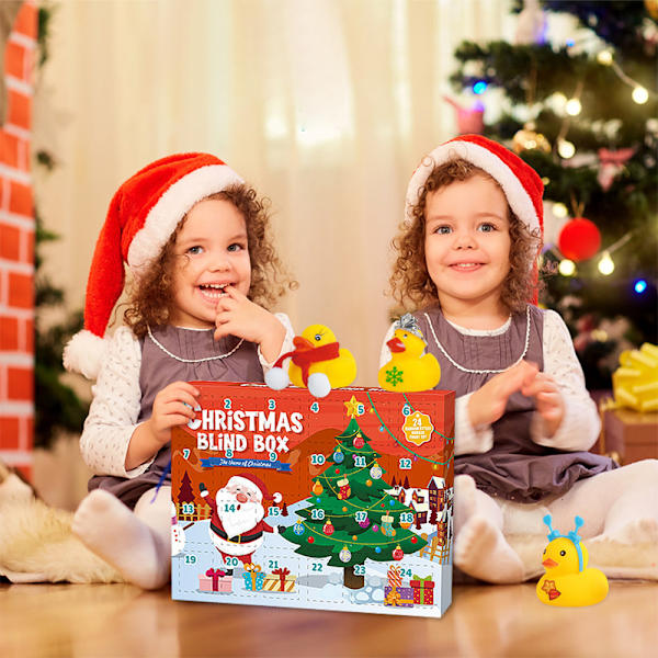 24 Dages Julekalender Blind Box Gummiand Legetøj Julegaver til Børn