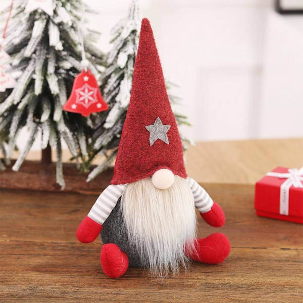 Jultomtar Plyschdocka Dvärg Elf Ornament Juldekaler red
