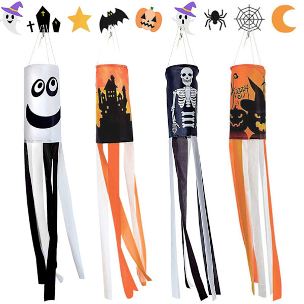 Halloween Flag Vedhæng Fremragende Dekorativ Halloween Vindpose Flag Hængeflag A