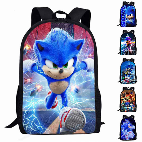 Barn Pojkar Flickor Cartoon Sonic Ryggsäck Skolväska Casual Bookbag Resväska Födelsedag Julgåvor #6