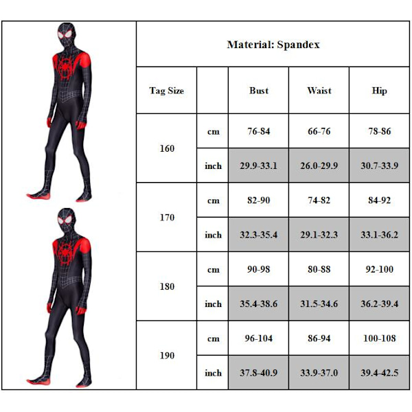 Iron Spider-Man Kostym för Barn Marvel Halloween Rollspel 170cm