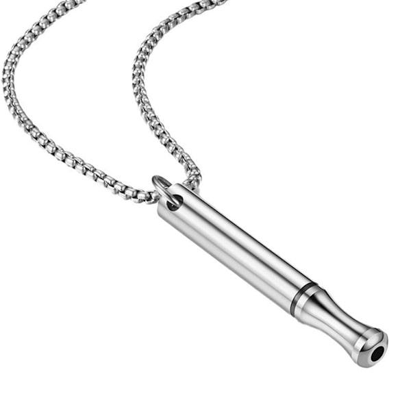 Ångestvissla Halsband, Andningshalsband Stressavlastning Mindfulness Halsband Steel color