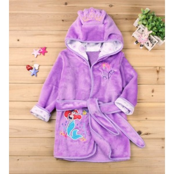 Badrock för barn, flickor och pojkar, sjöjungfru-modell, morgonrock, pyjamas, nattkläder Purple Mermaid