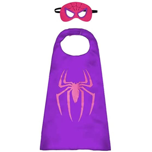 Superhjälte Kappor Set Lång Kappa Mask för Barn Halloween Leksakspresenter F