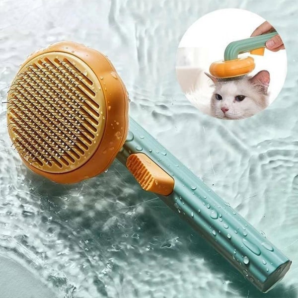 Rengöring av husdjursborste Slicker Brush Shedding Dog Cat Grooming Comb Pumpkin color