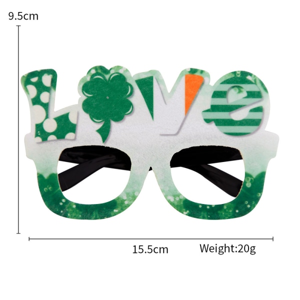 Patrick's Day Glasögon Irish Shamrock Leprechaun Glasögon Favor H