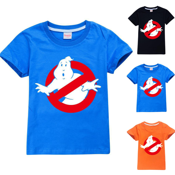 Barn Ghostbusters Söt Cartoon T-shirt Kortärmad Unik Topp Julgåva Black 130cm