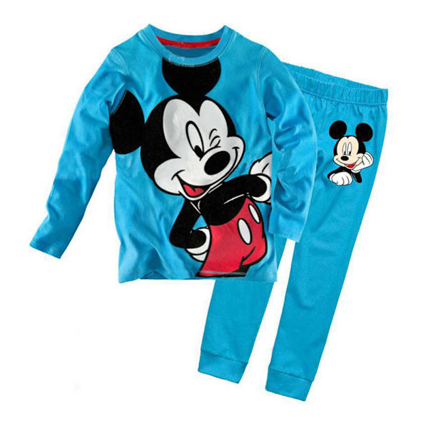 Barn Mickey långärmad T-shirt+byxor kläder pyjamas PJ set sovkläder nattkläder Halloween present B 120cm