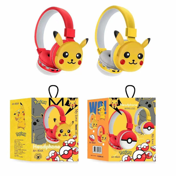 Cartoon-hörlurar Bluetooth Trådlösa On-Ear Barnheadset Hörlurar Presenter Red