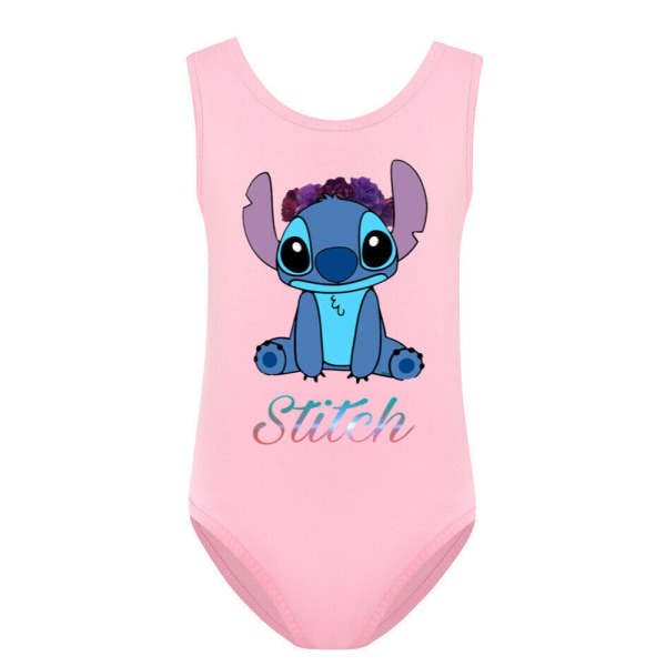 Barn Stitch Badkläder Tecknad Simdräkt Baddräkt Bikini Pink