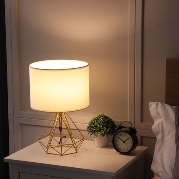 Bordlampe med kabelbryter - Dekorasjon for stue - soverom, vinduskarm, metall