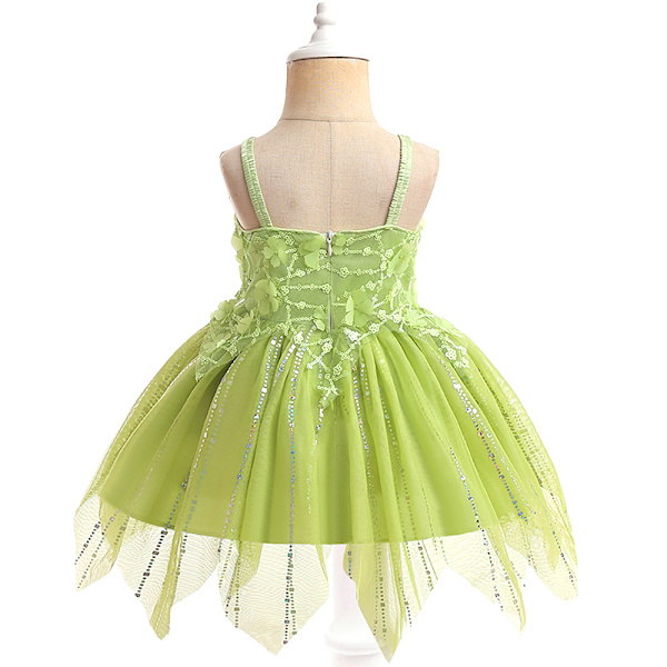 Flickans Elf Tinker Bell Klänning Prinsessklänning Halloween Cosplay 80cm