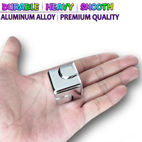 Fidget Legetøj Fidget Cube Børn Metal Fidgets Spinner Skrivebordslegetøj Gave silvery