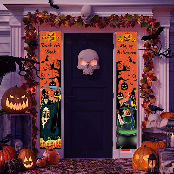 Halloween-pariverho-bannerikoriste ulkokäyttöön, riippuva kyltti D