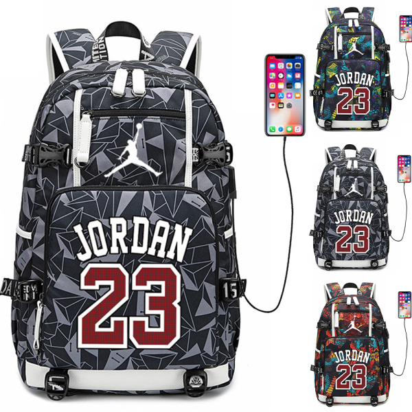 NBA Peripheral Series Star Multifunktionell USB-Ryggsäck Luminous red
