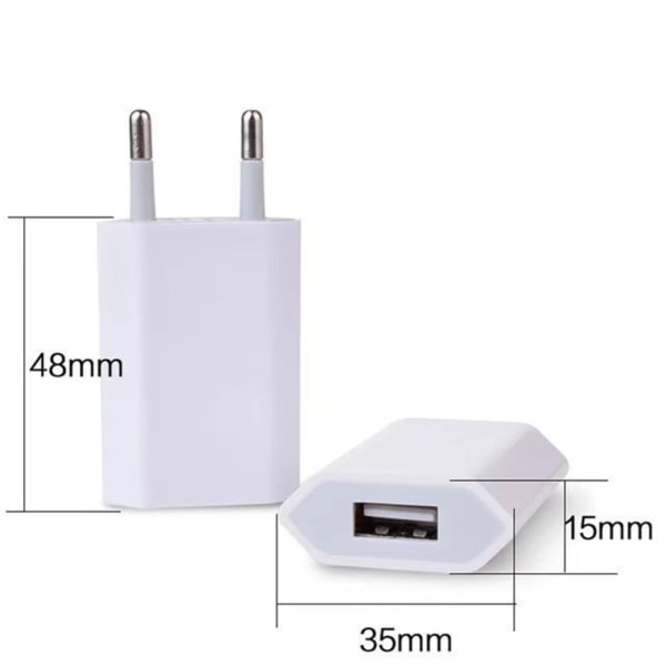 USB - power från 230V till 5V USB Typ A ho 1A, 5W kompatibel med iPhone White