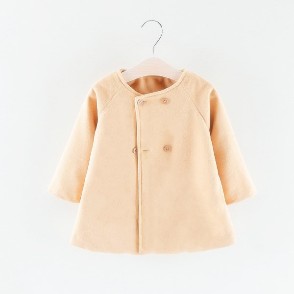 Toddler Baby Barn Flicka Kappa Kappa Ytterkläder Långärmad Knäppjacka Överrock 1-5Y Beige 110cm