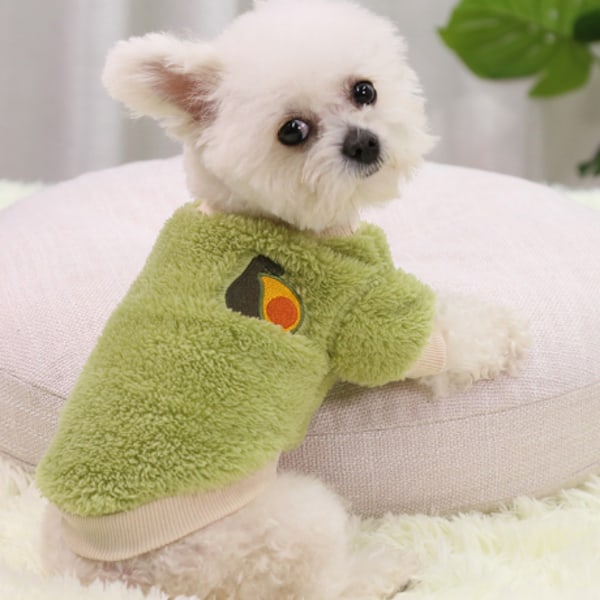 Fleece Kläder för Hundar och Katter - Söta Varma Jumper Tröja Jacka green M