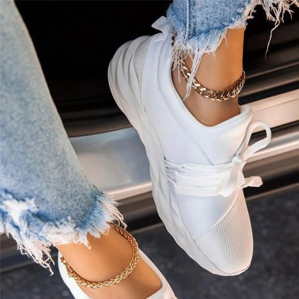 Dam löparskor Skor Tjock sula Mesh par Sneakers white 39