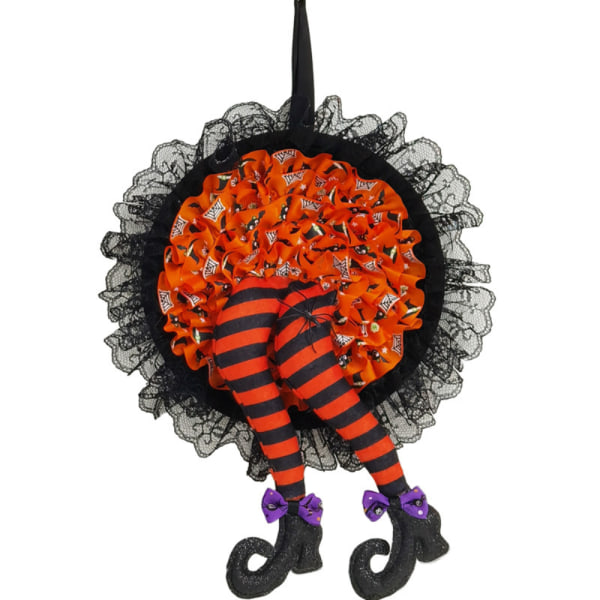 Halloween Häxa Ben Garland Spetskjol Volanger Hängande dekor orange