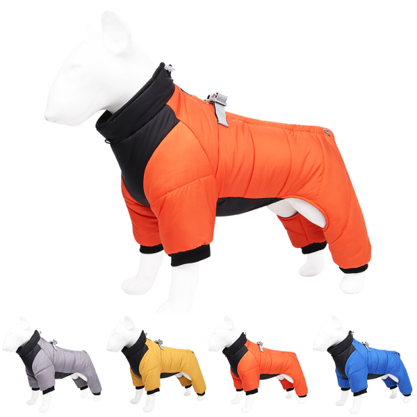 Vinter Husdjur Hundväst Kläder Valp Varm vadderad kappa Ytterkläder orange S