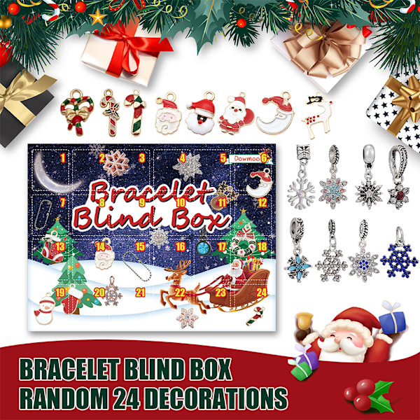 Adventskalender Julkalender DIY Charm Armband Gör-Det-Själv Blind Box