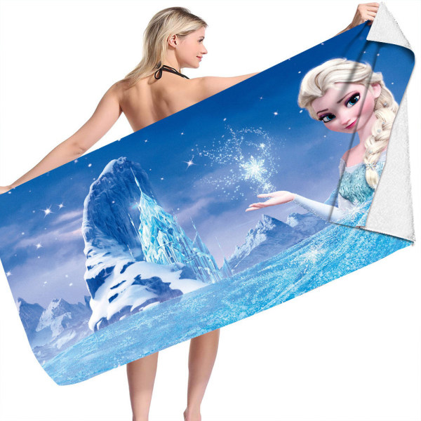 Elsa Anna Mikrofiber Badstrand Handduk för Vuxna Kvinnor Barn Pojke Flicka C 70*150cm