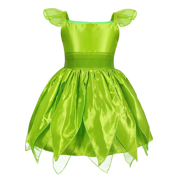 Lasten Tyttö Tinkerbell Keiju Pixie Naamiaisjuhlat Cosplay Puku Pääpantasetti 140cm