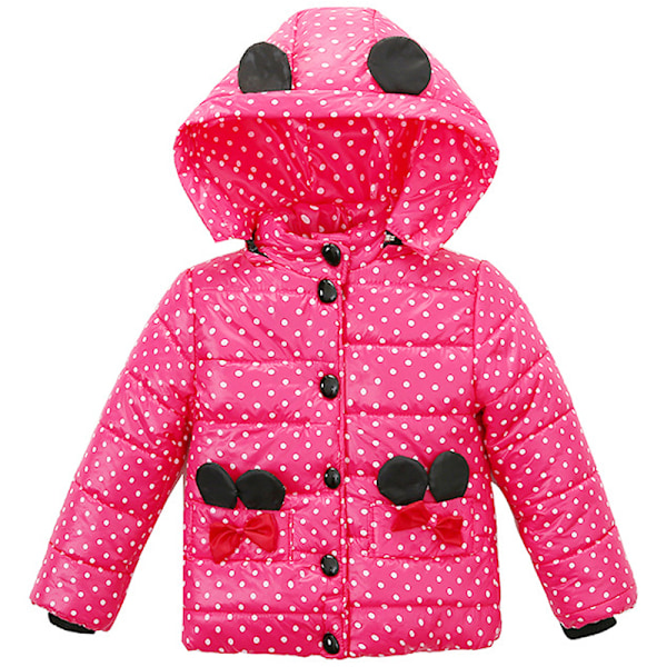 Barn Pojkflicka Vinter Polka Dot Tryckt Pink Batterfly 110