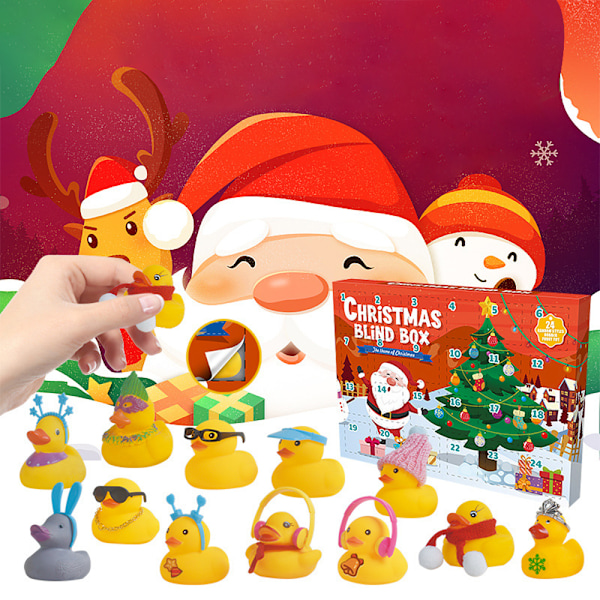 24 Dages Julekalender Blind Box Gummiand Legetøj Julegaver til Børn