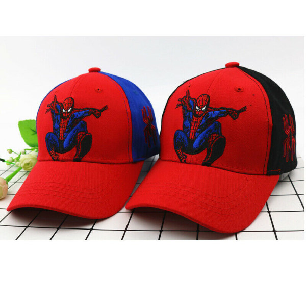 Barnpojkar Spiderman Baseball Cap Hip Hop Mesh Snapback Sport Black