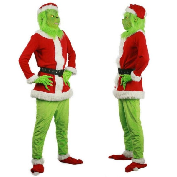 The Grinch Mask Cosplay Cosplay How the Grinch Stole Christmas Costume + Mask 2XL