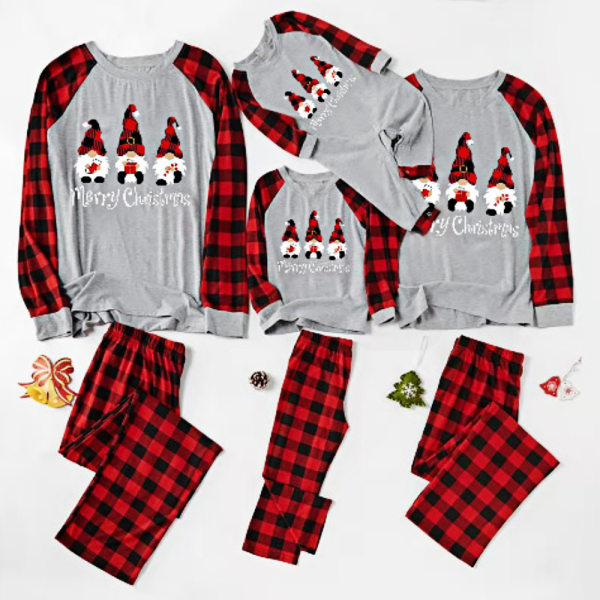 Jul printed familjematchande pyjamas hemkläder baby