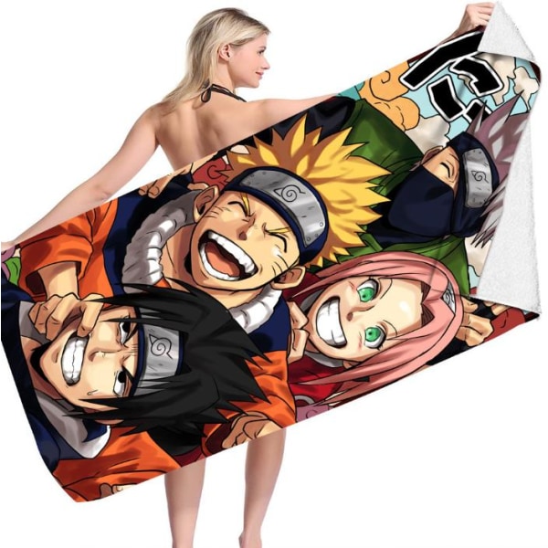 Anime Naruto mikrofiber badstrand badhandduk för vuxna kvinnor Herr Barn Pojke A 70*150cm
