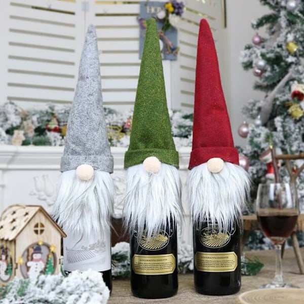 6-pack Jultomtar Plyschdockor Trädpynt Dekoration green&grey&red*2 6PCS