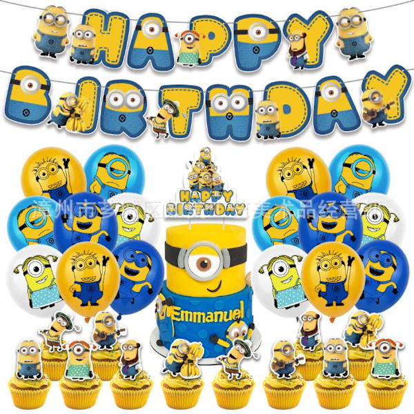 Despicable Me-tema Barnebursdag Ballonger Dekor Banner