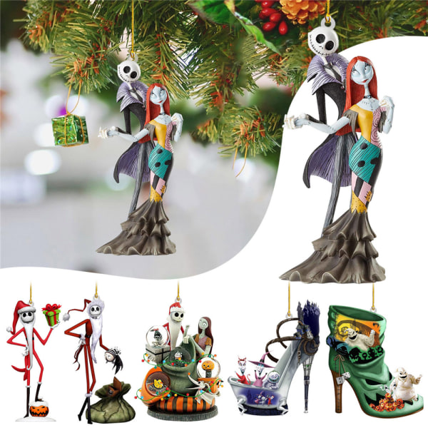 Nightmare Before Christmas Julhängande Dekorationer med Jack & Sally B