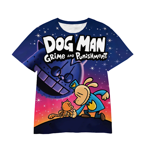 Dog Man Sommar T-shirt för barn, kortärmad, för pojkar och flickor, kortärmad för alla årstider #1 150cm
