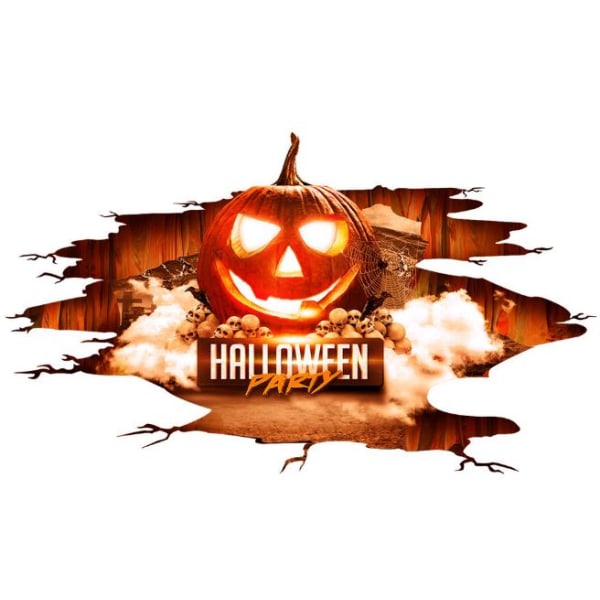 Halloween-dekoration Flame Pumpkin Halloween-klistermärke