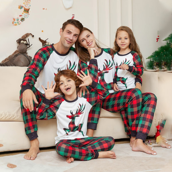 Familjematchande Julpyjamas, Jammies, Nattkläder med Lång Ärm Dad 2XL