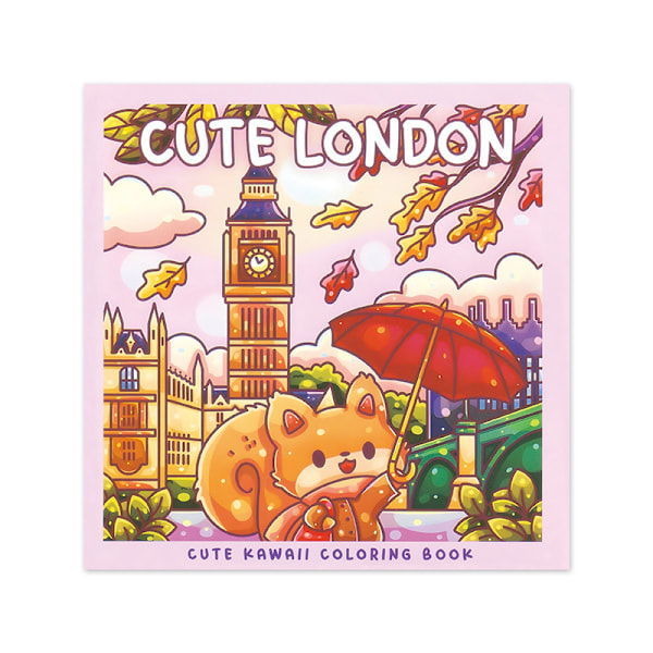 Spooky Cutie paperback malebog for voksne teenagere med kawaii-væsner D