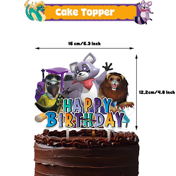Indigo park Tema Födelsedagsfest Tillbehör Banner Ballonger Tårta Cupcake Toppers Set Dekoration